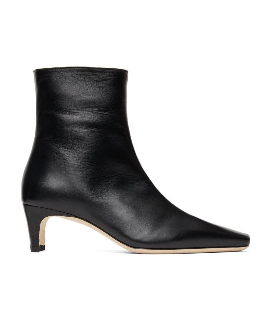 Staud Ankle Boot With Pointed Toe And Kitten Heel In Black
