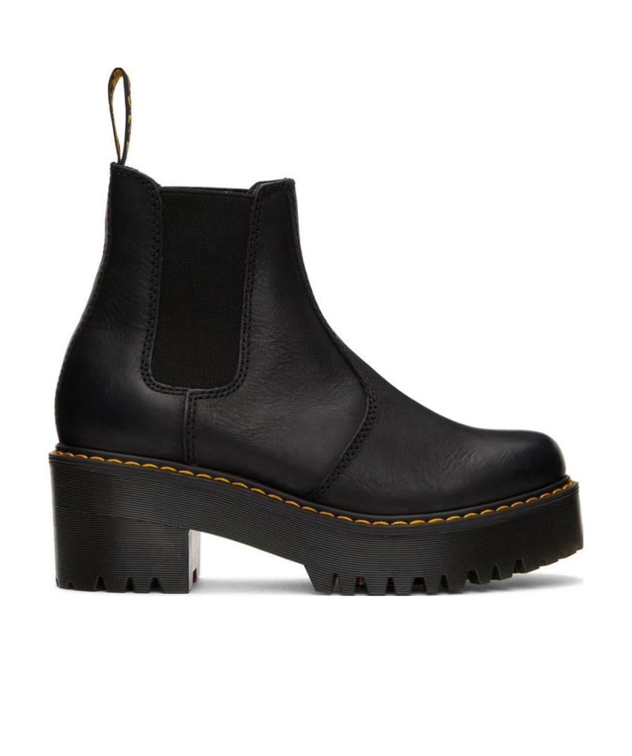 Dr. Martens' Black Round Head And Ankle Boots In Black