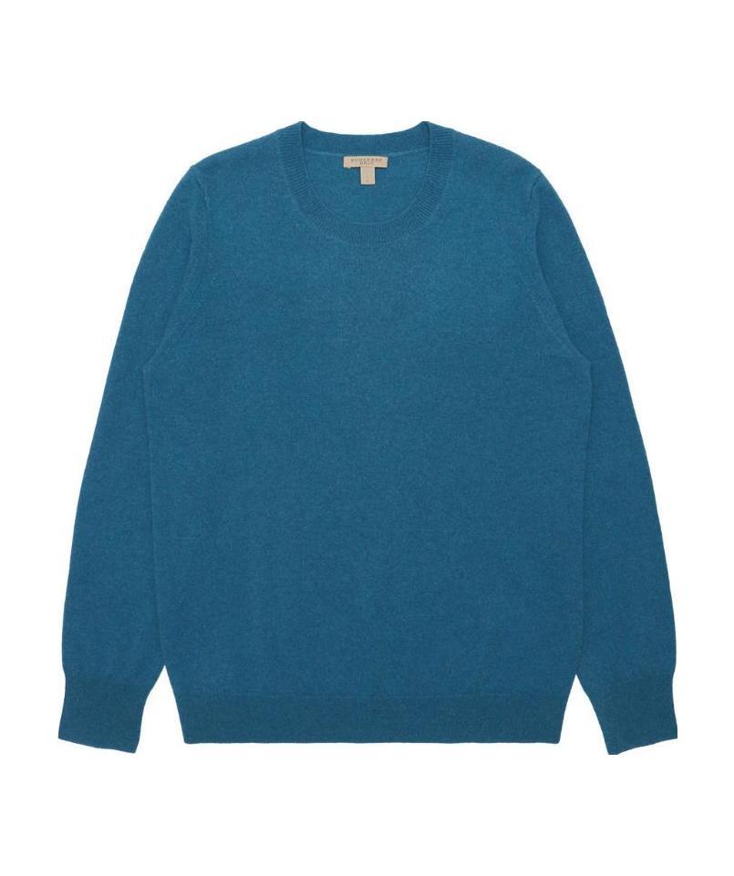 Burberry Round-necked Sweater In Blue