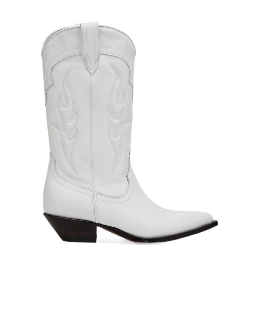 Sonora Santa Fe Leather Western Boots In White