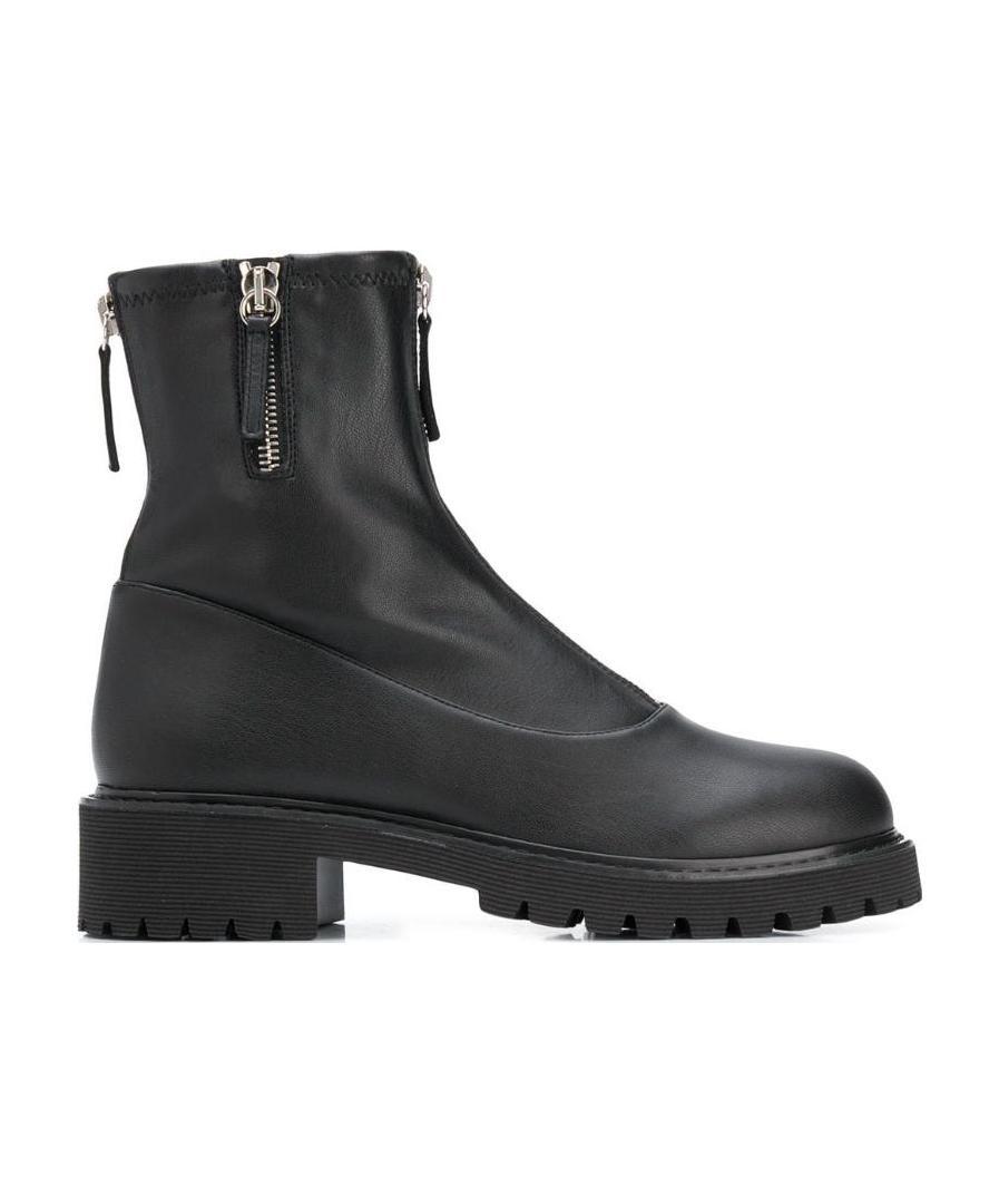 Giuseppe Zanotti Front Zipper And Ankle Boots In Black