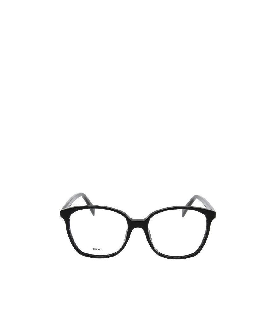 Celine Logo-print Square Glasses In Black