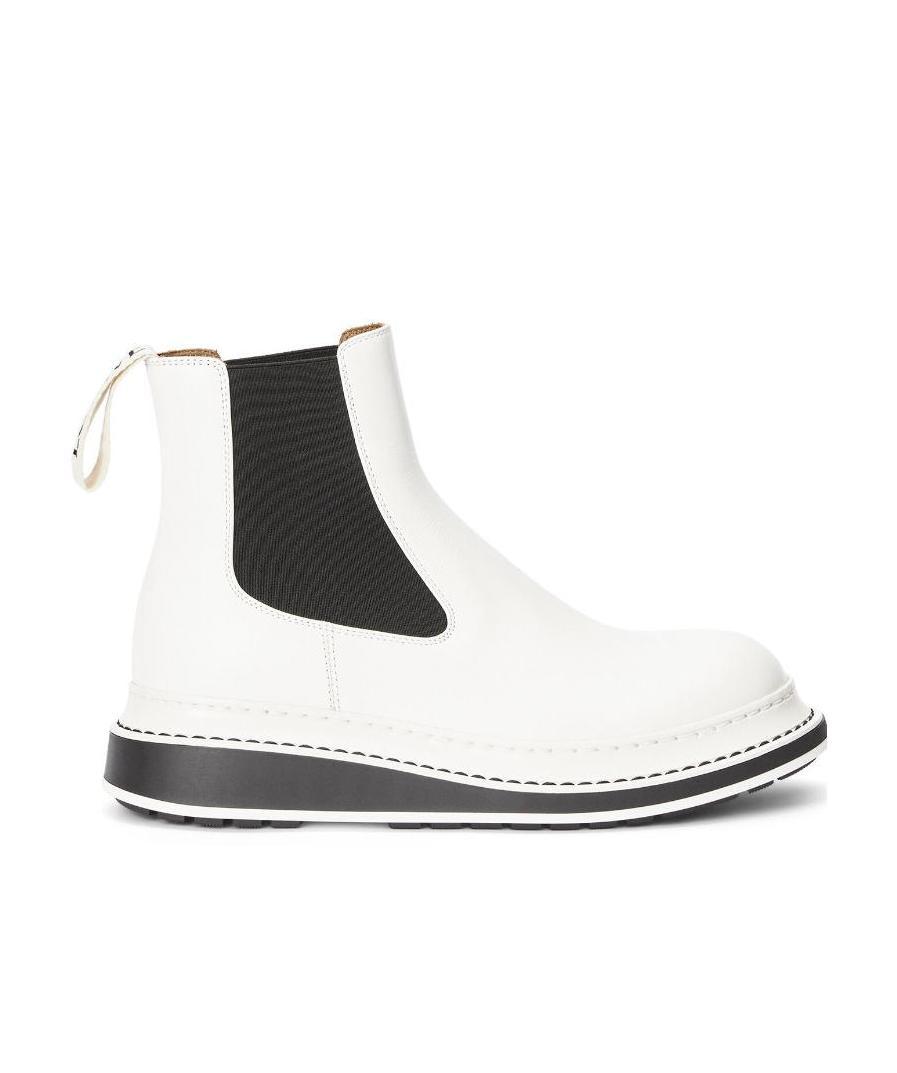 Loewe Logo Chelsea Boots In White