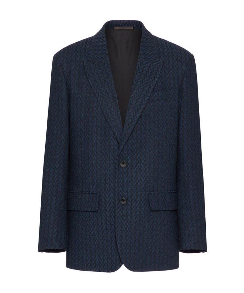 Valentino Pinstriped Suit Jacket In Black