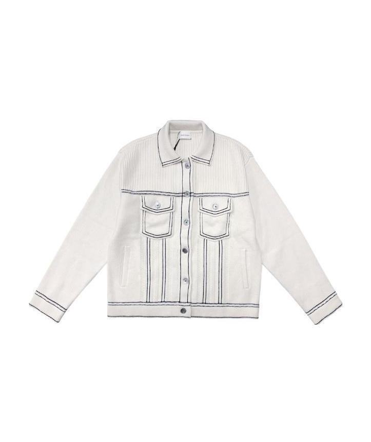 Charlie Luciano Wool Cardigan Casual Jacket In White