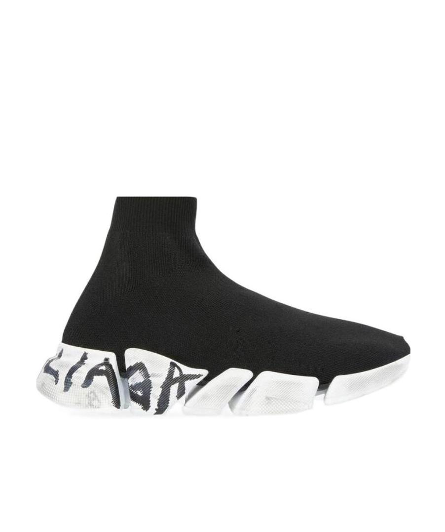 Shop Balenciaga Speed 2.0 Graffiti Sneakers In Black