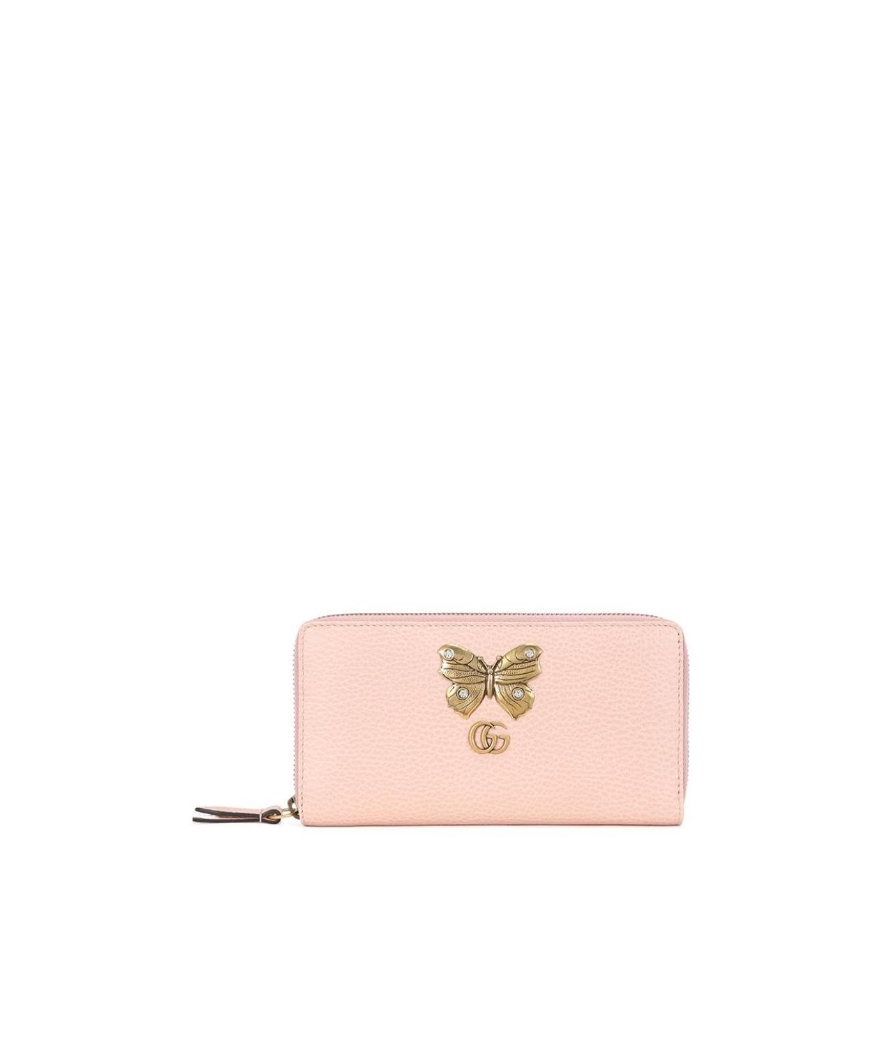 Gucci Butterfly Decorated Wallet In Nude
