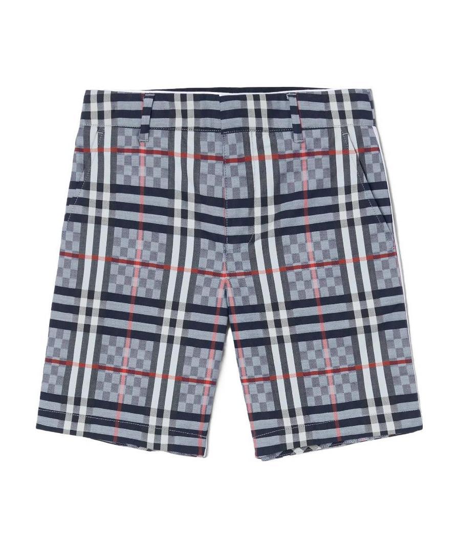 Burberry Check-print Tailored Shorts In Gray