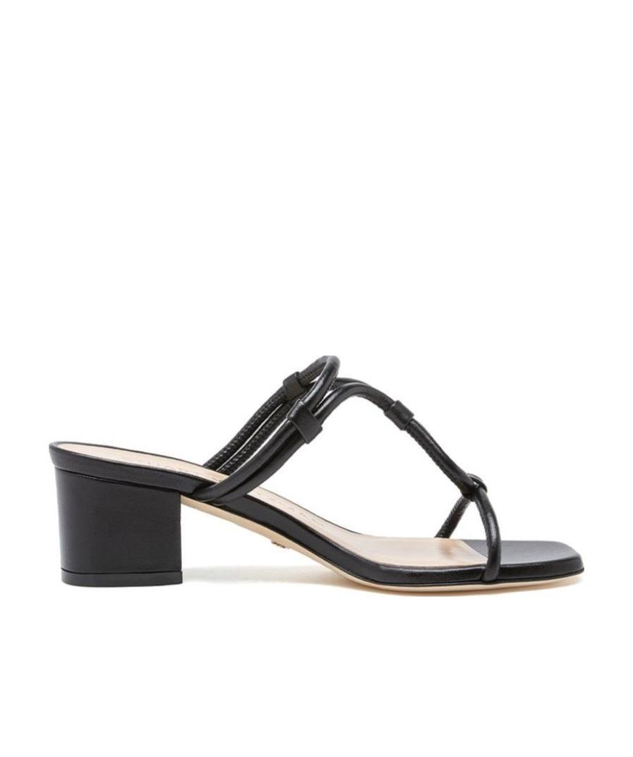 Stuart Weitzman Black Thick-heeled Sandals In Black