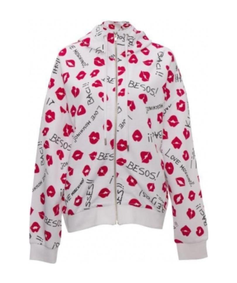 Moschino Printed Pattern Casual Jacket In White