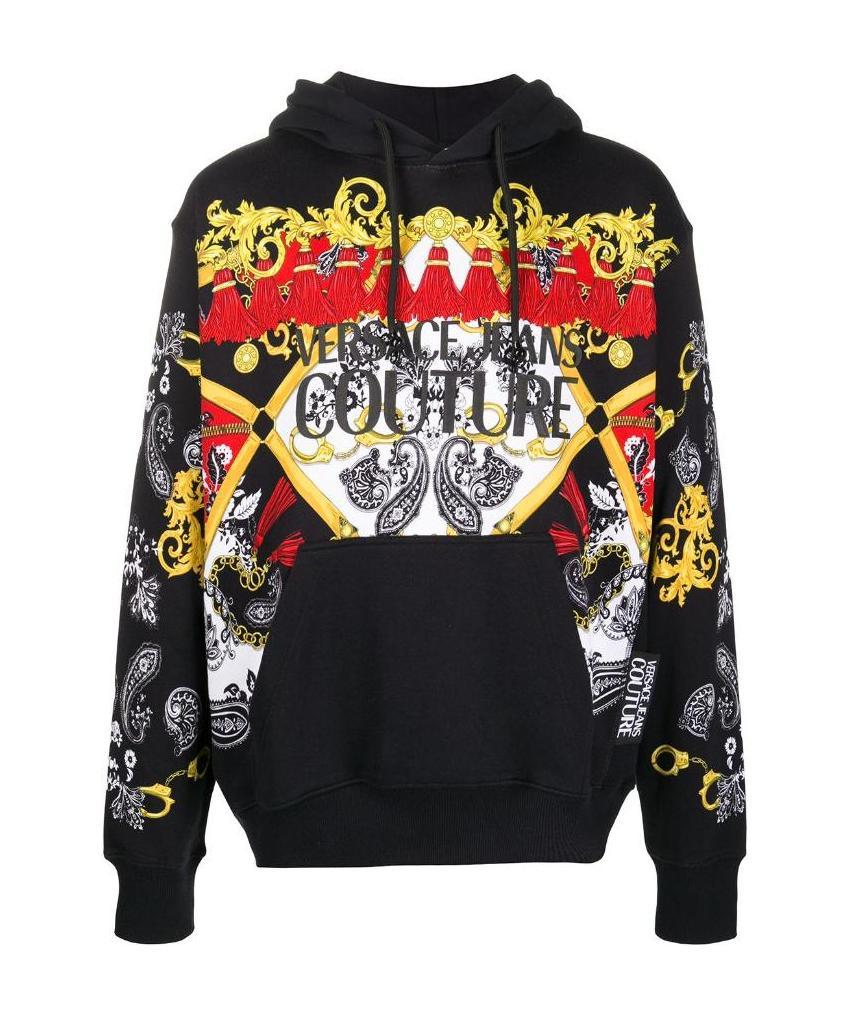 Versace Jeans Baroque Printed Sweater In Black