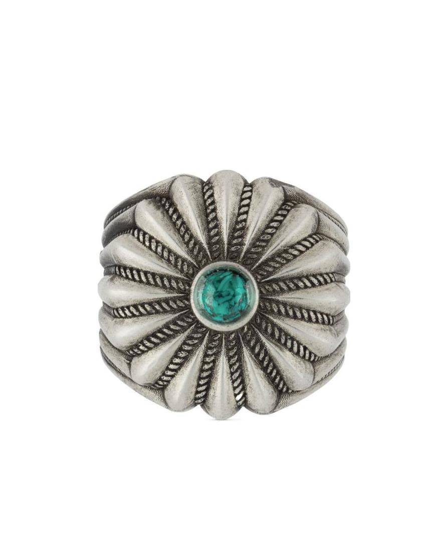 Gucci Interlocking G Flower Ring In Gray