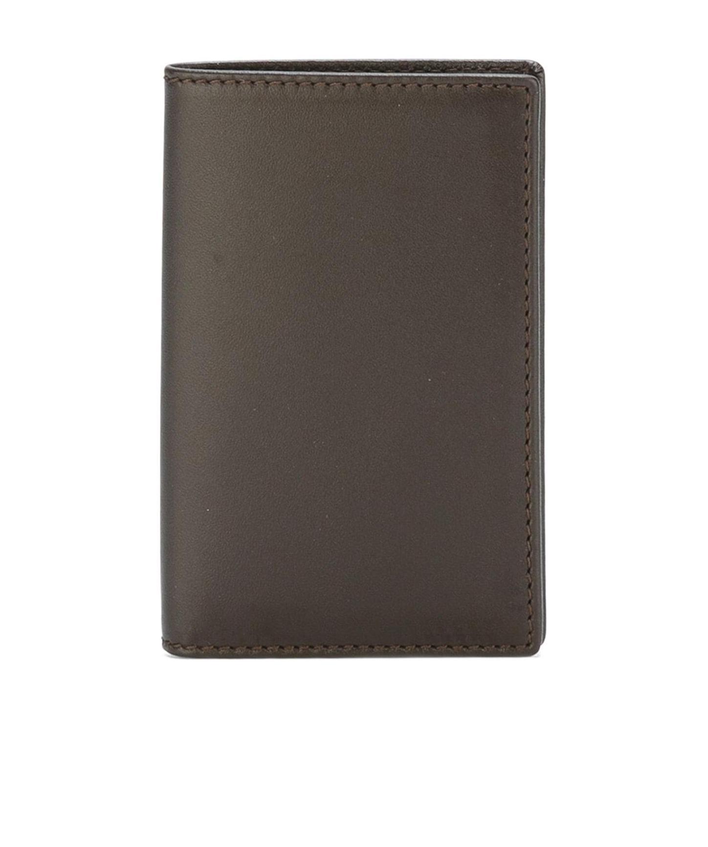 Comme Des Garçons Compact Leather Wallet Cardholder Slot In Black