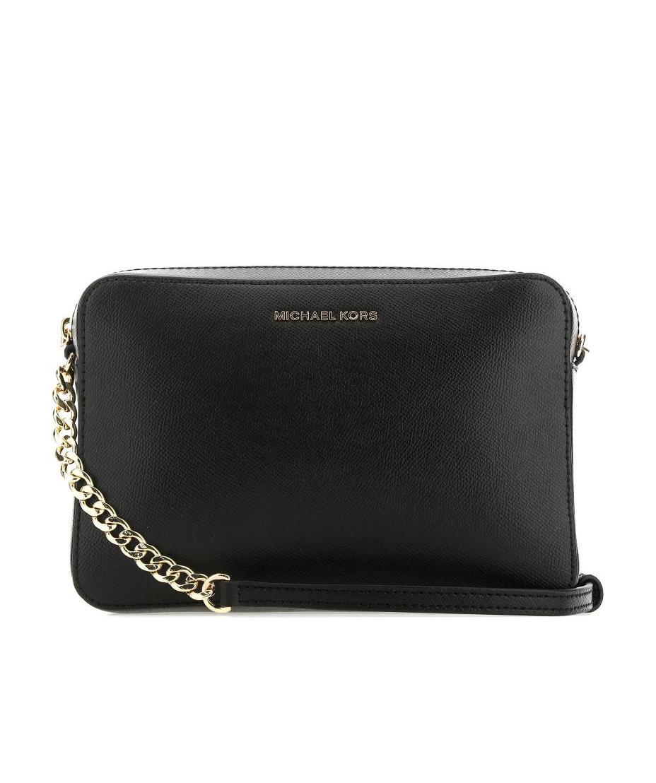 Michael Michael Kors Ginny Leather Crossbody Bag In Black