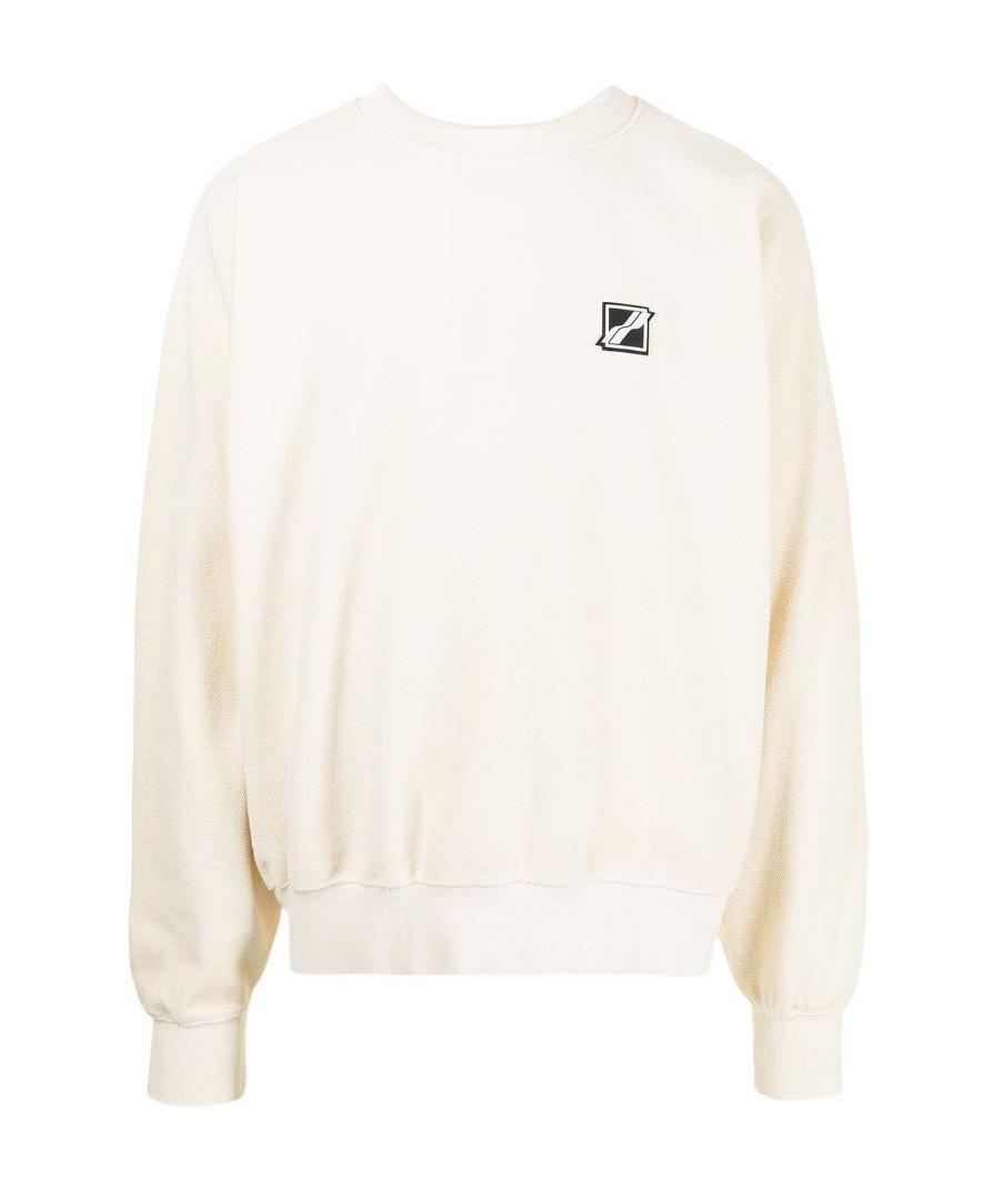 We11 Done Logo-patch Sweatshirt In White