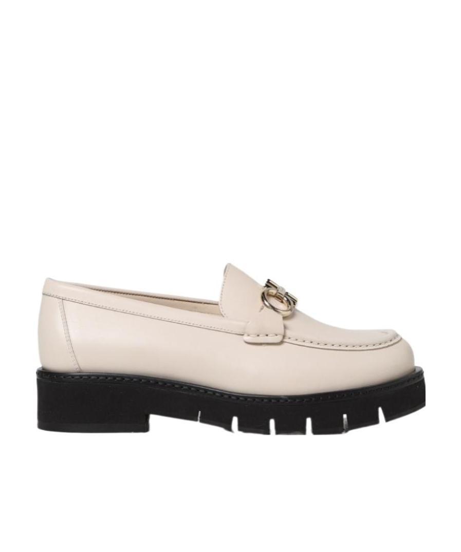 FERRAGAMO GANCINI-PLAQUE LEATHER LOAFERS