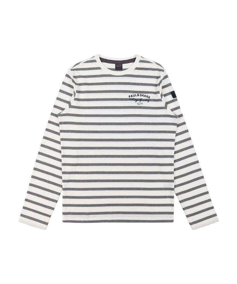 Shop Paul & Shark Logo Long-sleeved T-shirt In White