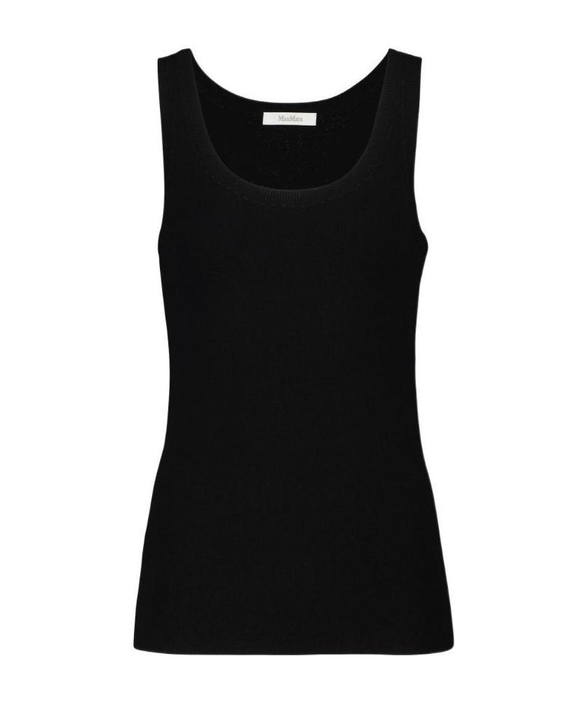 Max Mara Round-necked Vest In Black
