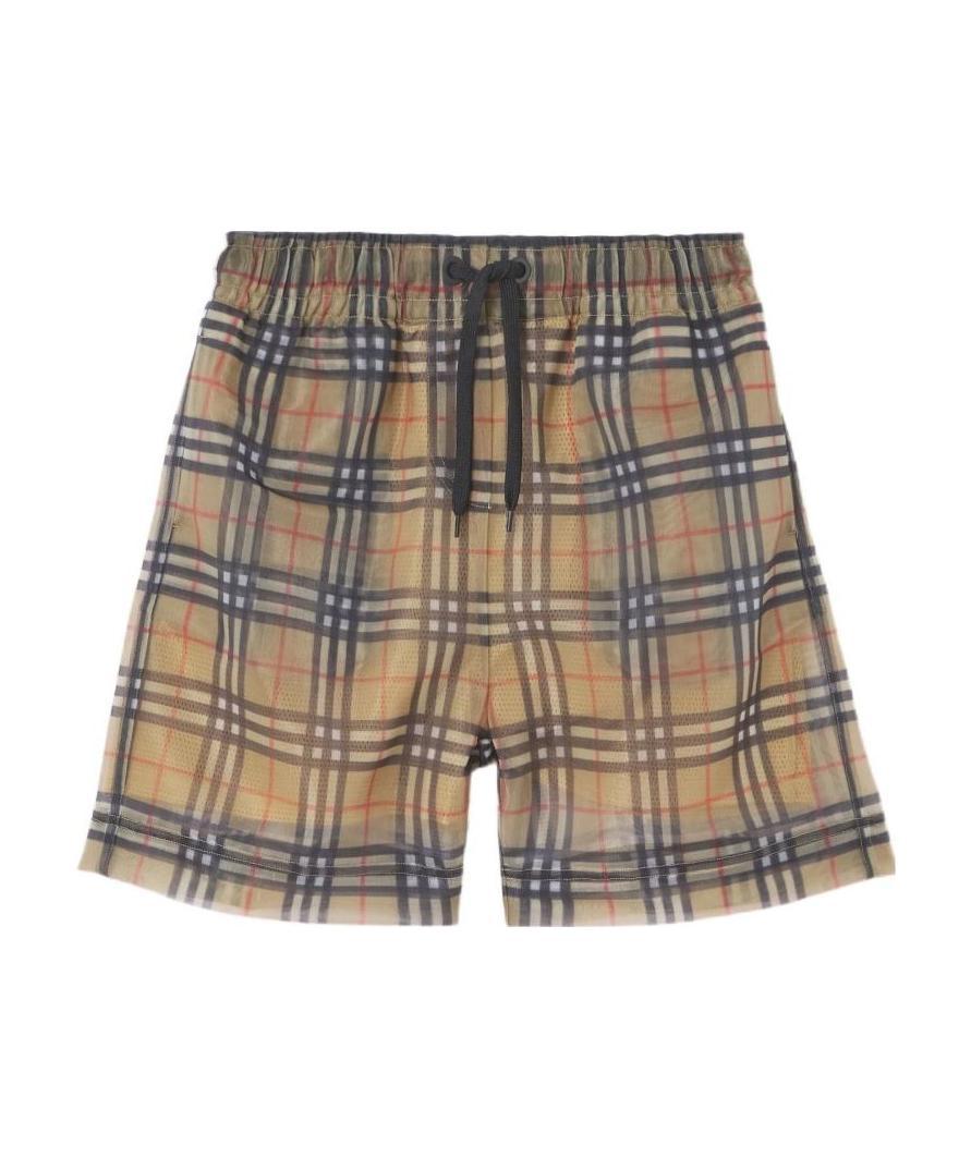 Burberry Vintage Check Mesh Shorts In Brown