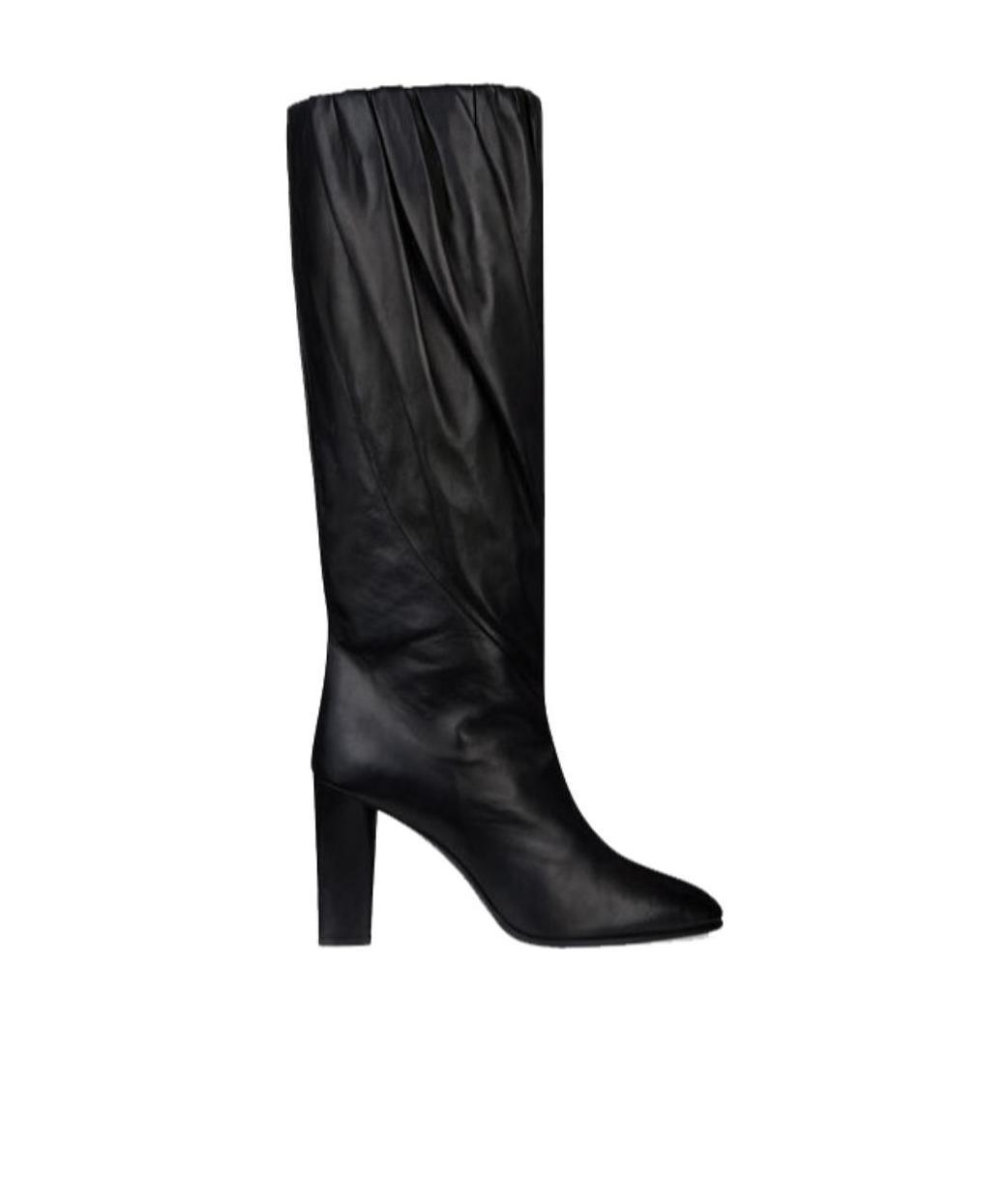 Givenchy Pleated Calf High Boots In Black