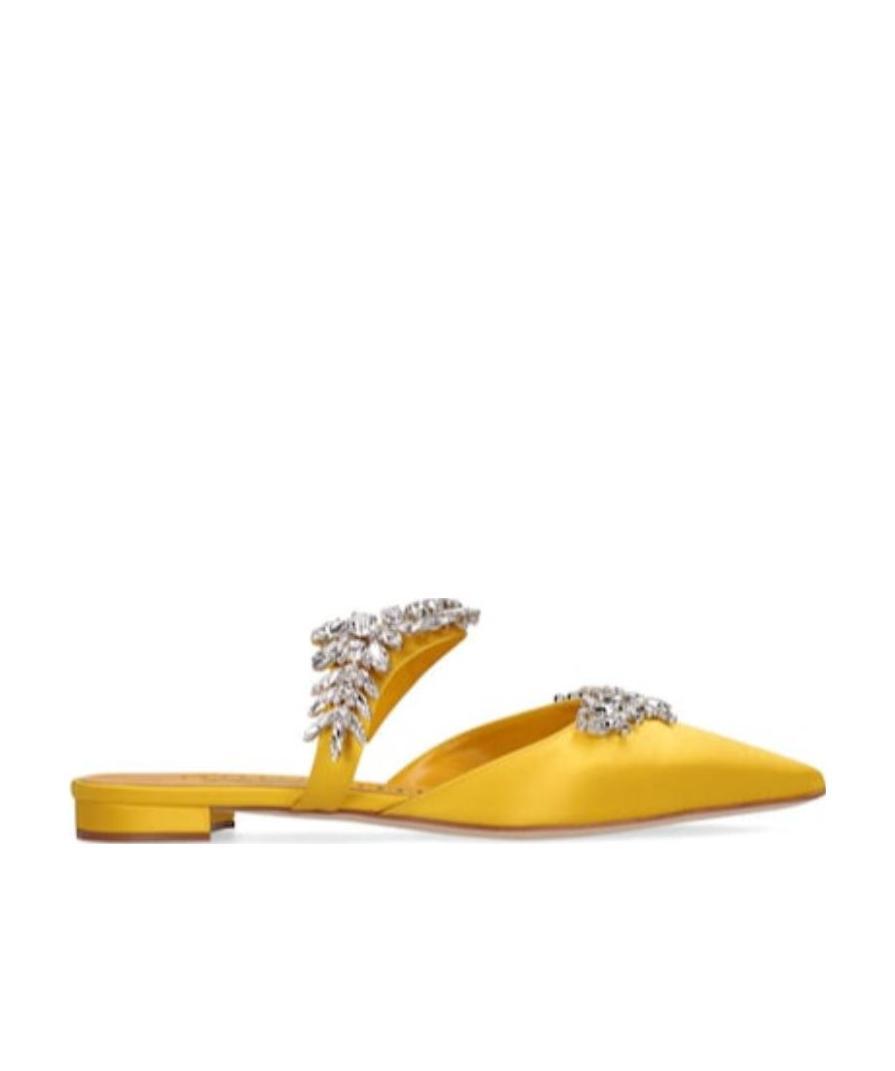 Manolo Blahnik Logo Satin Flats