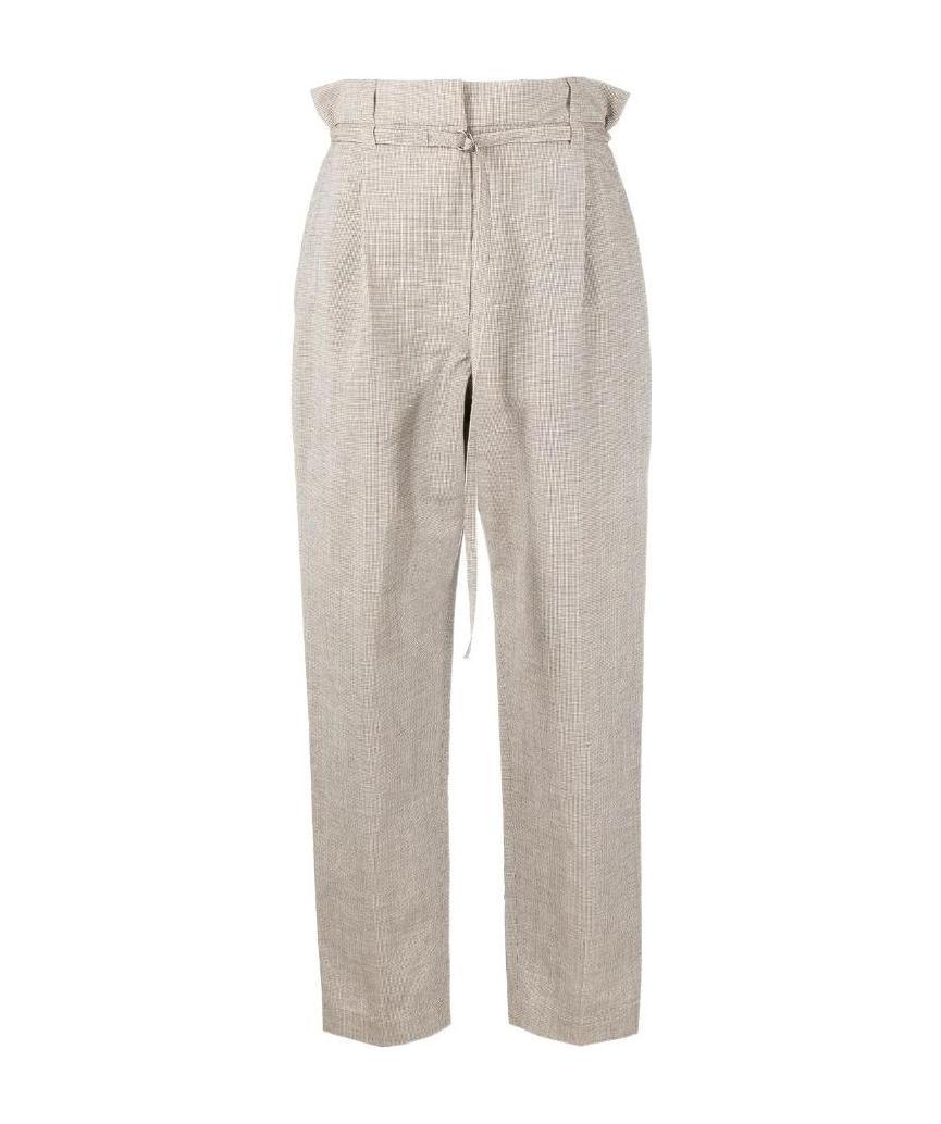 Brunello Cucinelli Paperbag-waist Trousers In Nude