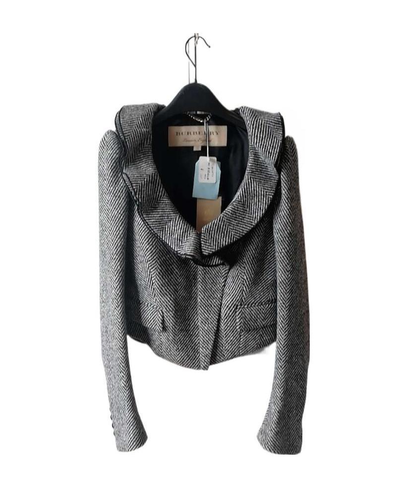 Burberry Lotus Leaf Edge Casual Jacket In Gray