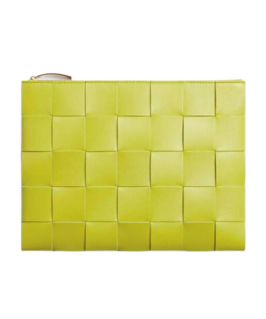 Bottega Veneta Intrecciato Clutch Bag In Yellow
