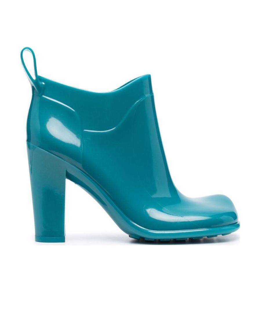 Bottega Veneta Shine Rubber Ankle Boots In Green