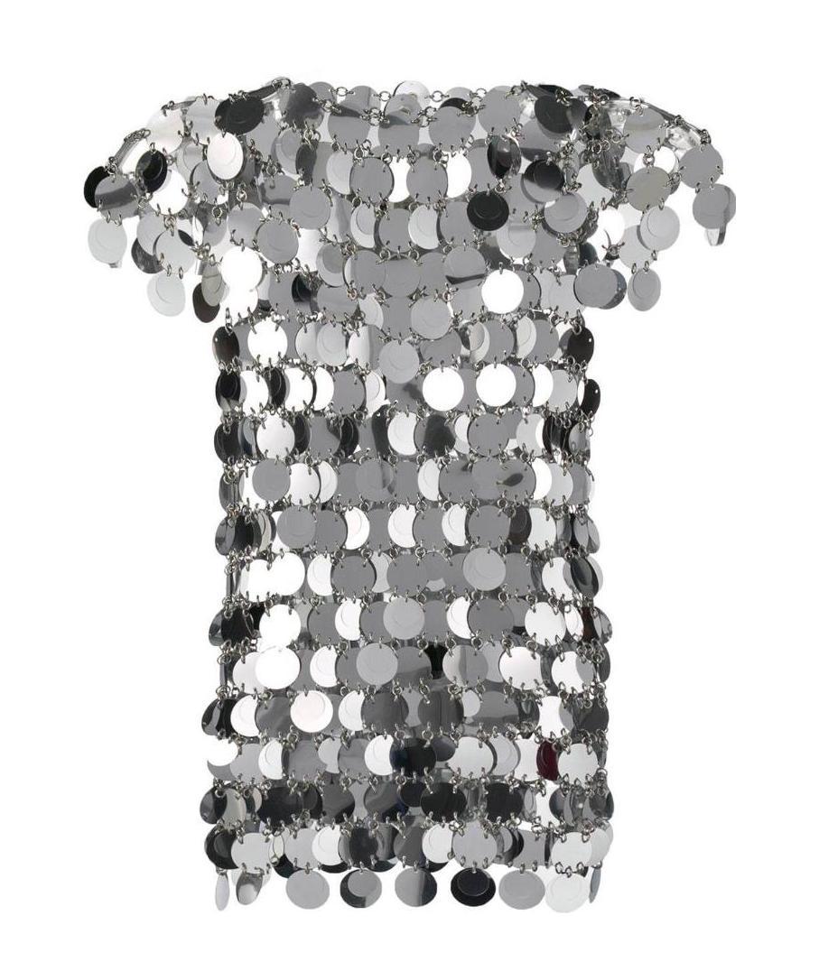 Rabanne The Iconic Sparkle Discs Top In Gray