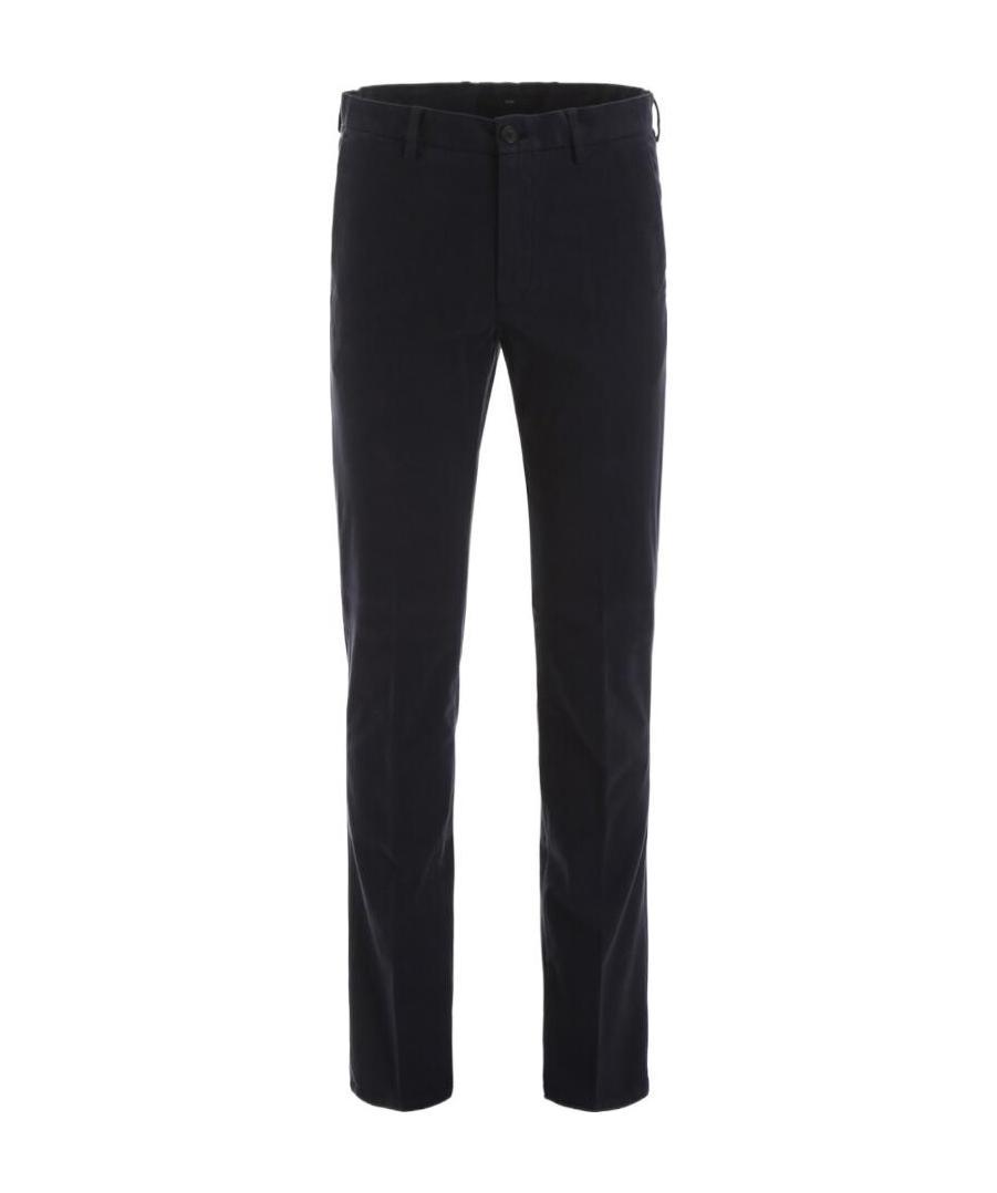 Zegna Dark Blue Straight Casual Pants In Black