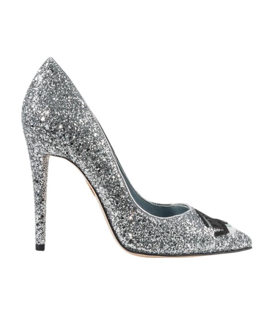 Chiara Ferragni Sequined High Heels In Gray