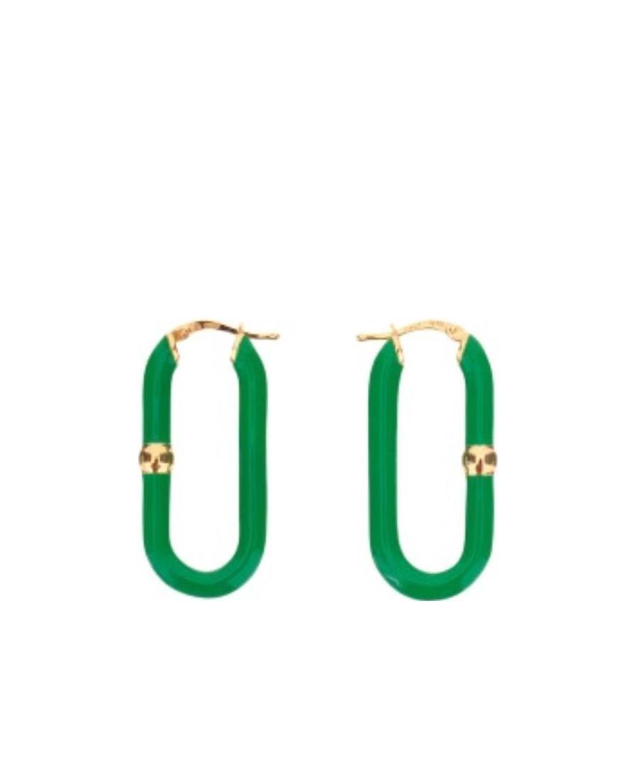【BOTTEGA VENETA】Enamel Hoop Earrings Green Bottega Veneta Enamel Hoop Earrings In Green | ModeSens