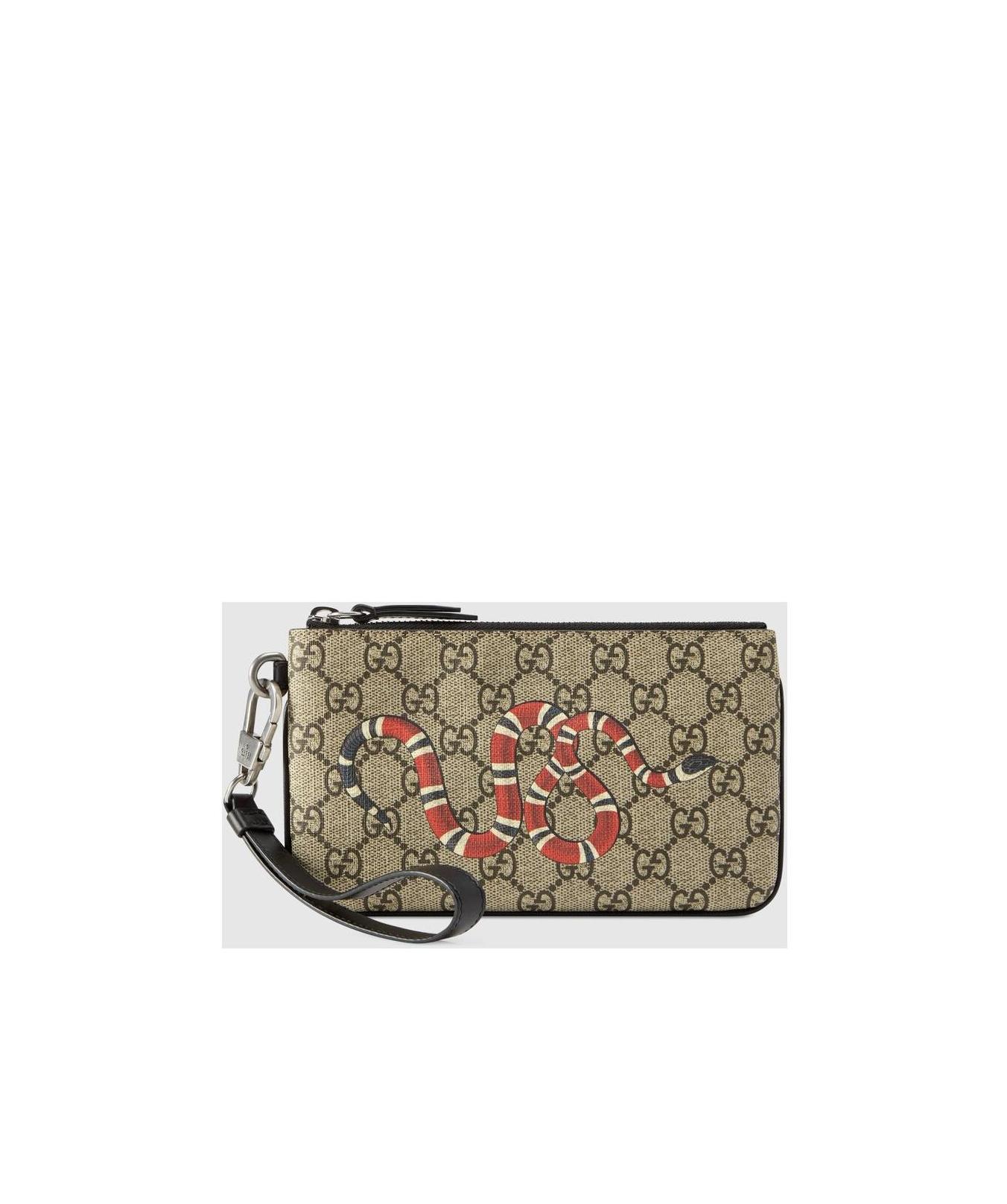 GUCCI GG SUPREME SNAKE PRINT IPHONE POUCH