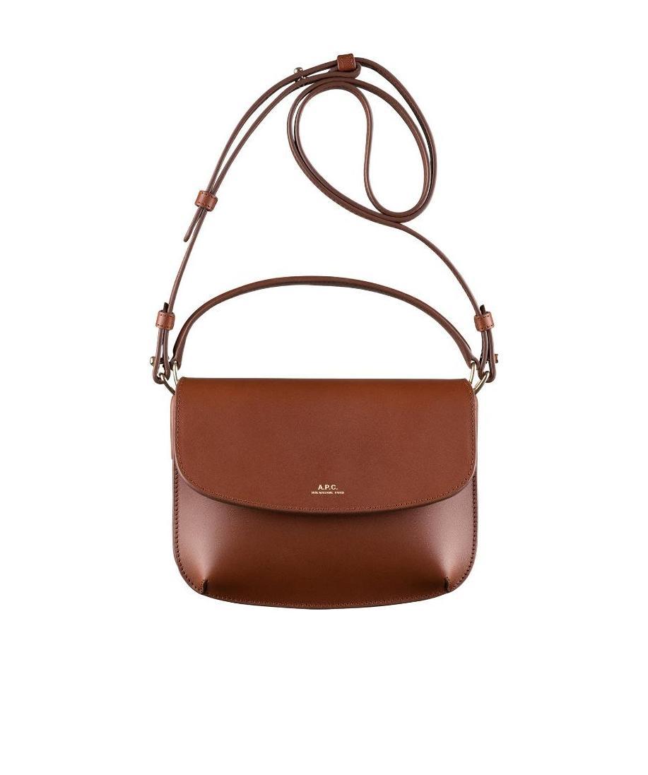 Apc Sarah Leather Shoulder Bag In Brown
