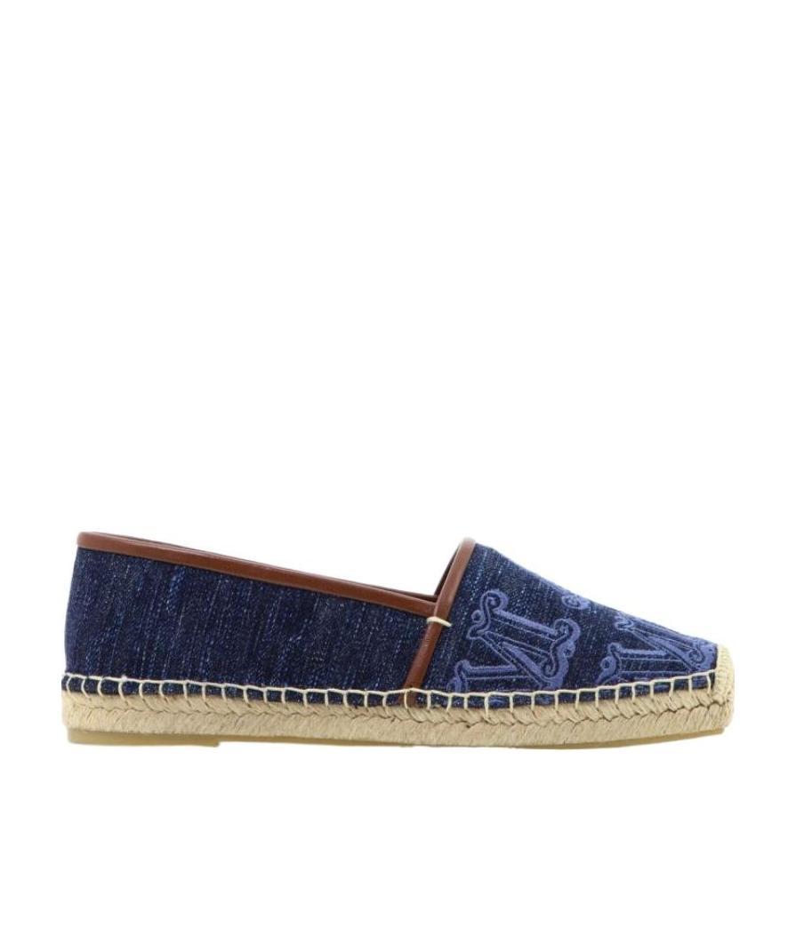 Max Mara Denim Shoes With Linen Soles In Blue