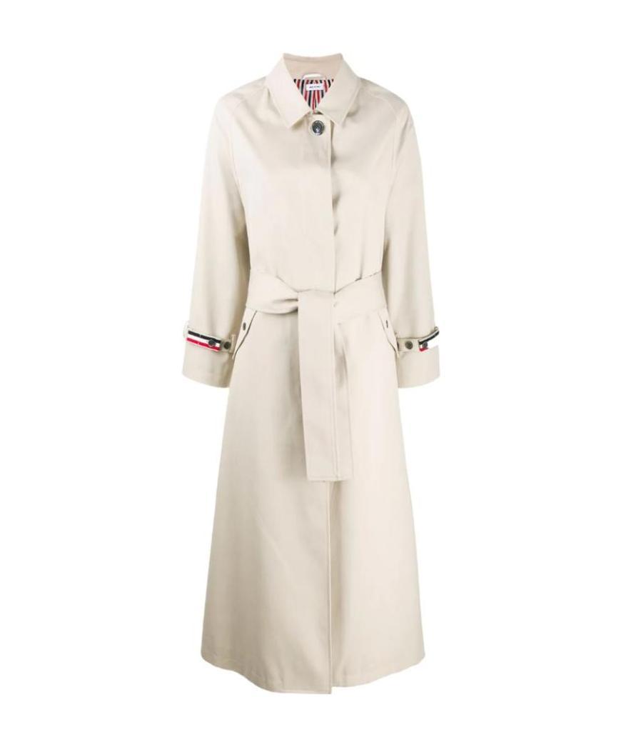 Thom Browne Raglan-sleeve Waterproof Trench Overcoat In White