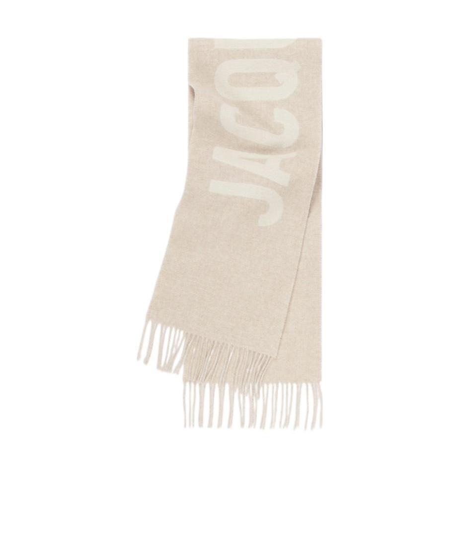 Jacquemus Intarsia-knit Logo Scarf In Nude