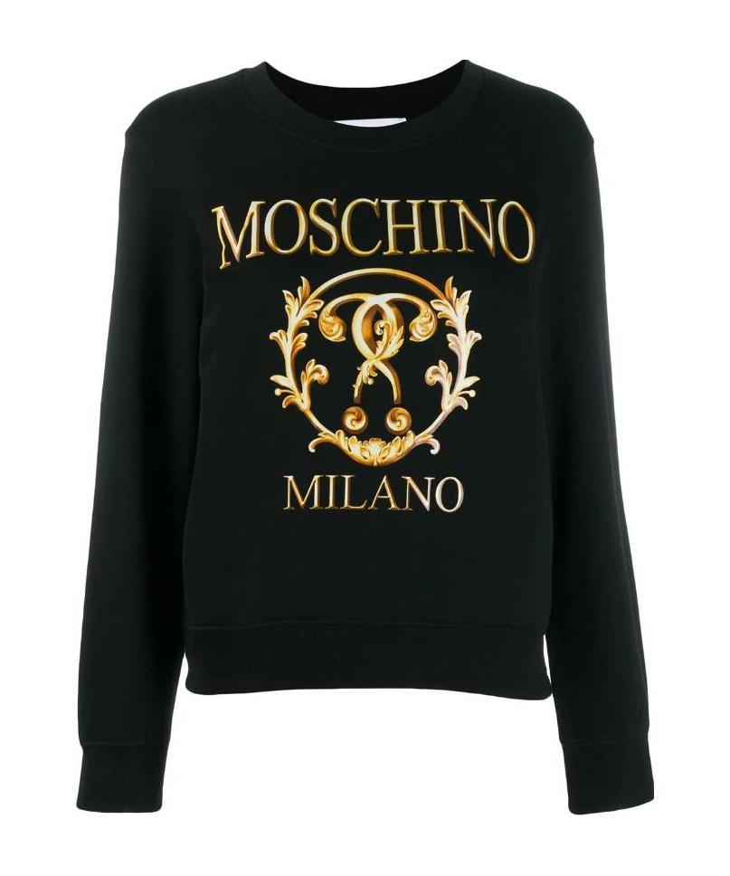 Moschino Logo Letter Sweater In Black