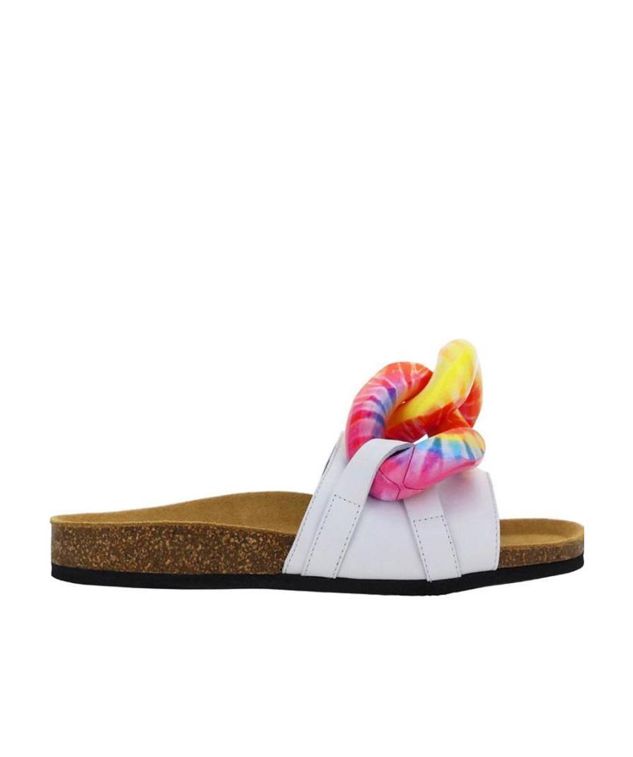 Jw Anderson Tie-dye Chain Flat Sandals In Multicolor