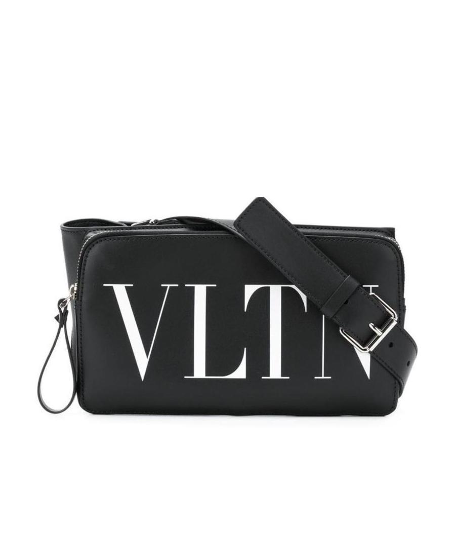 Valentino Vltn-print Belt Bag In Black