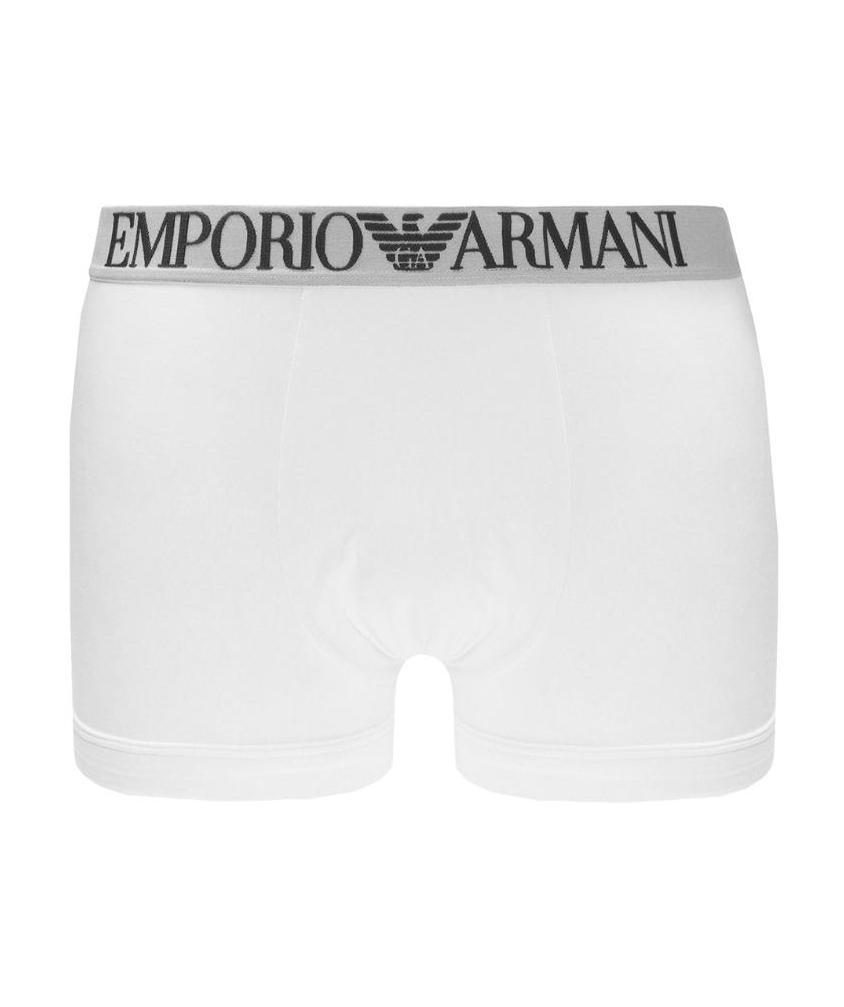 Emporio Armani Stretch Cotton Boxer Elastic Waistband In White
