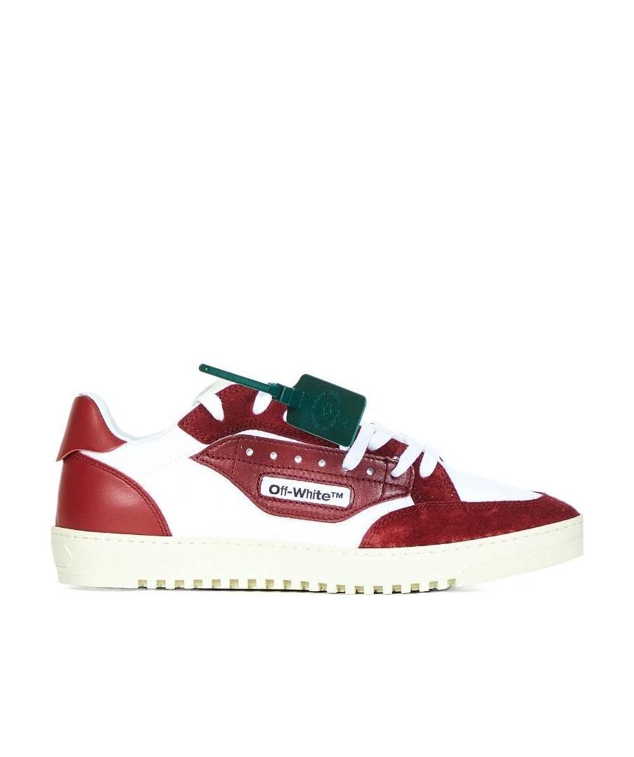 OFF-WHITE PANELLED LOGO-PRINT LACE-UP SNEAKERS