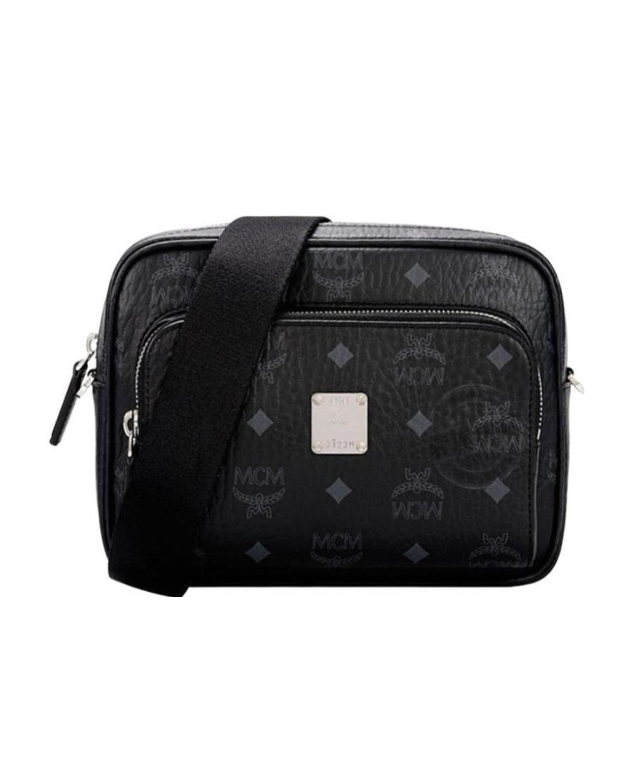 Mcm Logo Cross-body Bag In Black