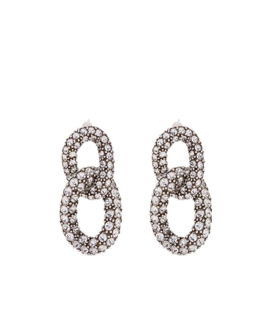Isabel Marant Funky Ring Crystal-embellished Earrings In Gray
