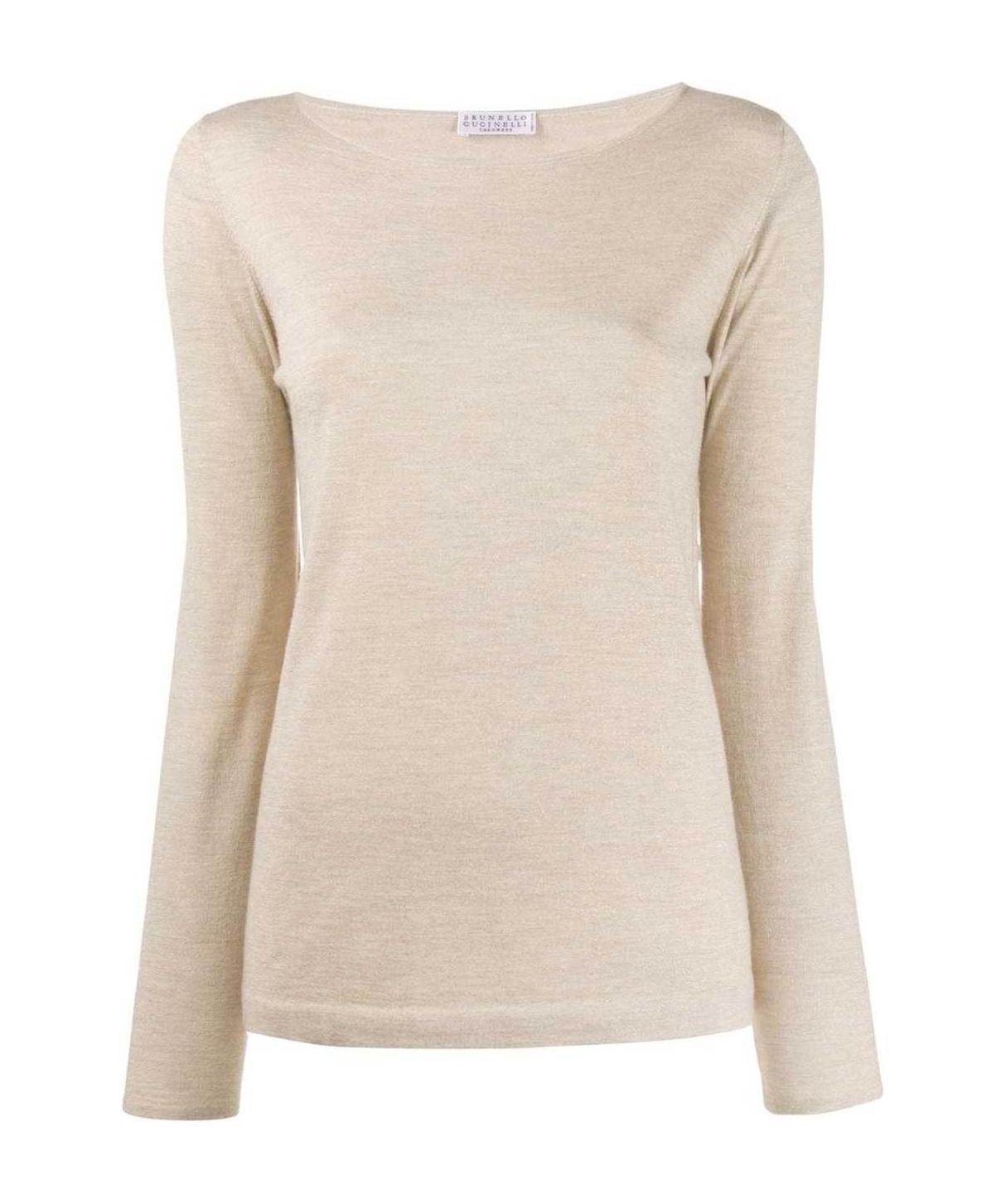 Brunello Cucinelli Boat Neck Top In Nude