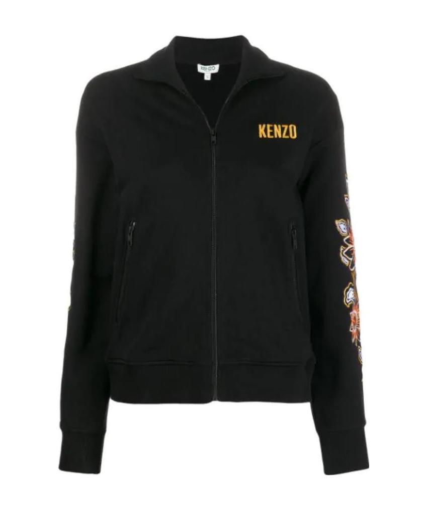 Kenzo Logo Zipper Casual Jacket In Black