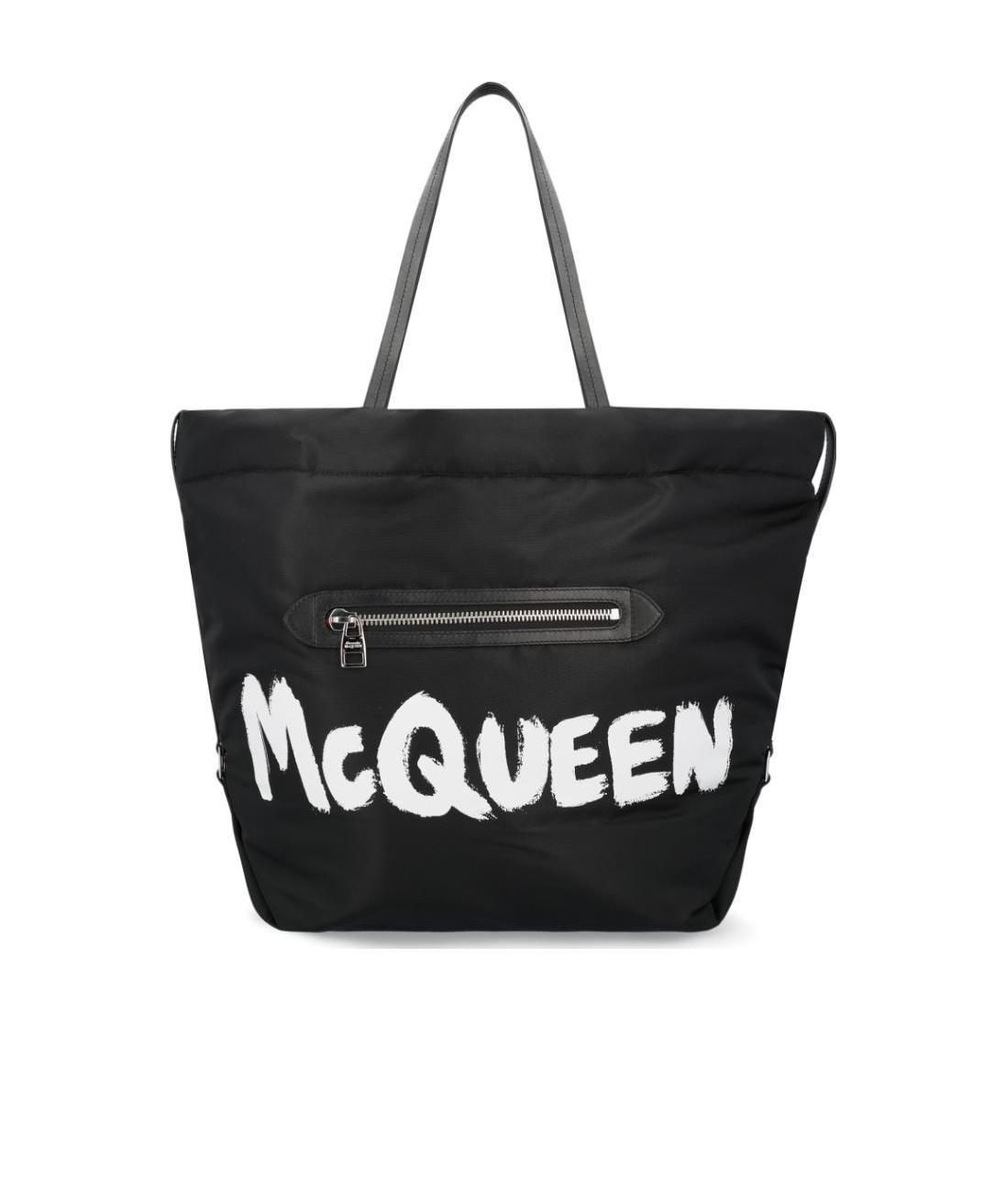 Alexander Mcqueen The Bundle Logo-print Tote Bag In Black