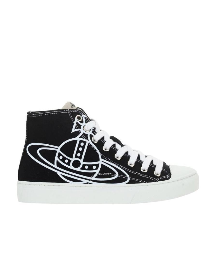 Vivienne Westwood Black Plimsoll High Top Canvas Sneakers In Black