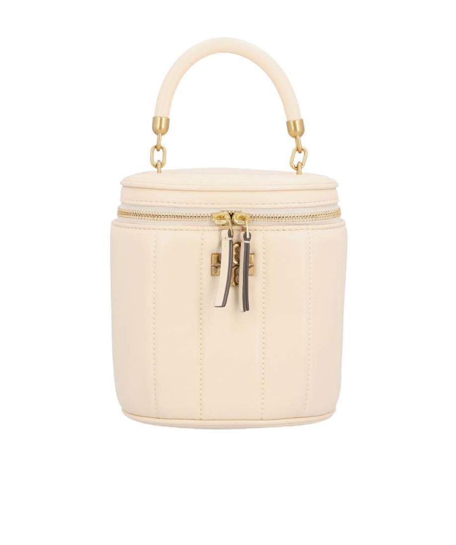 TORY BURCH LOGO-PLAQUE LEATHER TOTE BAG